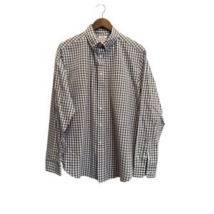 Merona Men's Dark Gray Checkered Shirt Size Large